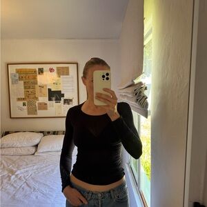 Intimissimi Ultralight Cotton Bateau Neck Top - Black